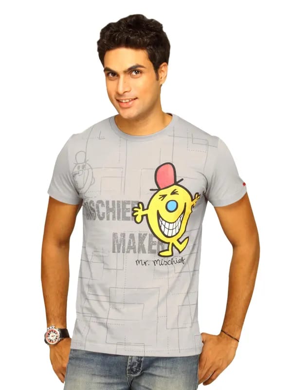 Mr.Men Men's Mischief Maker Grey T-shirt