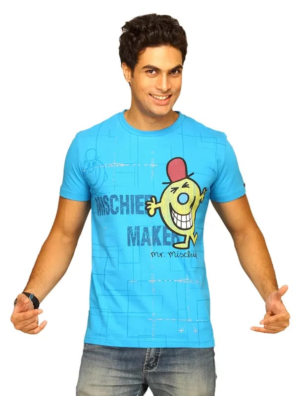 Mr.Men Men's Mischief Maker Blue T-shirt