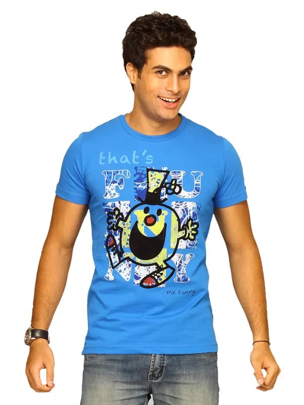Mr.Men Men's Thats Funny Blue T-shirt