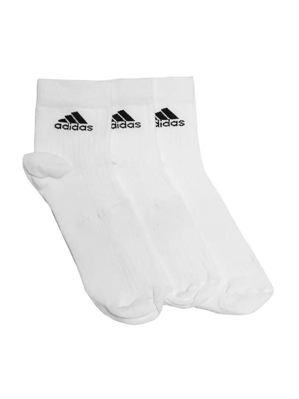 ADIDAS Unisex White Pack of 3 Ankle Socks