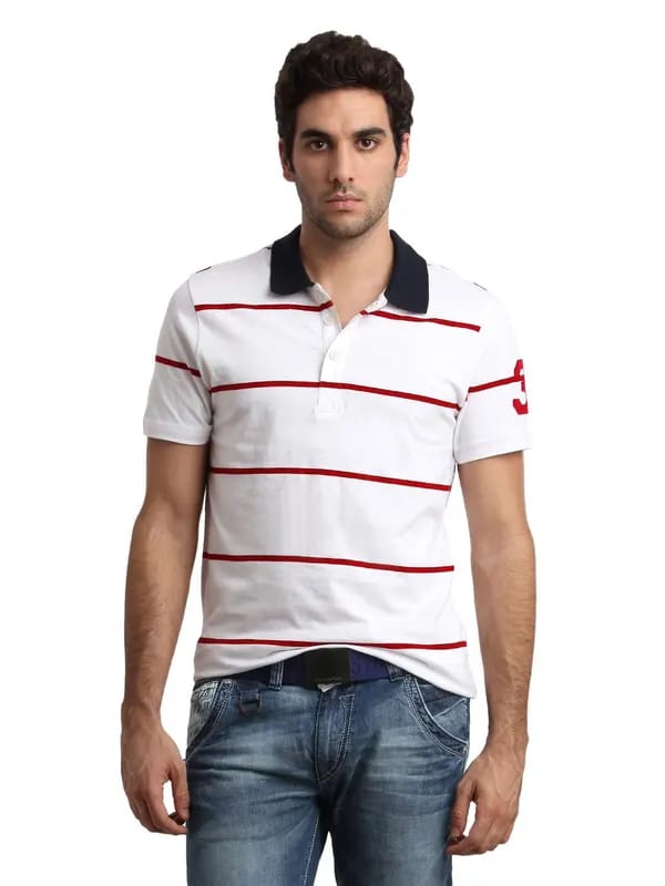 ADIDAS Men White Polo T-shirt