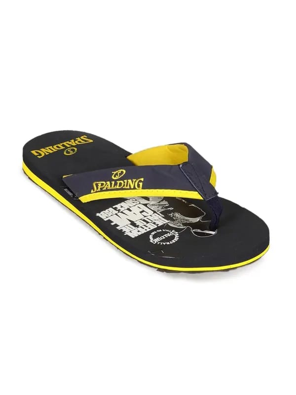 Spalding Men's Navy With Yellow Flip Flop