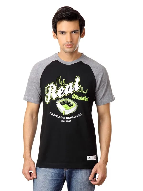 ADIDAS Men Black T-shirt