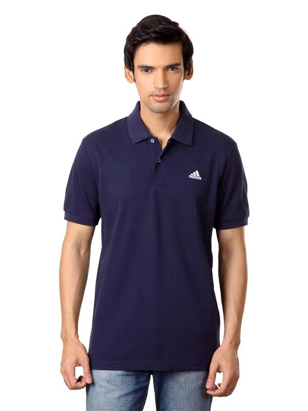 ADIDAS Men Navy Blue T-shirt