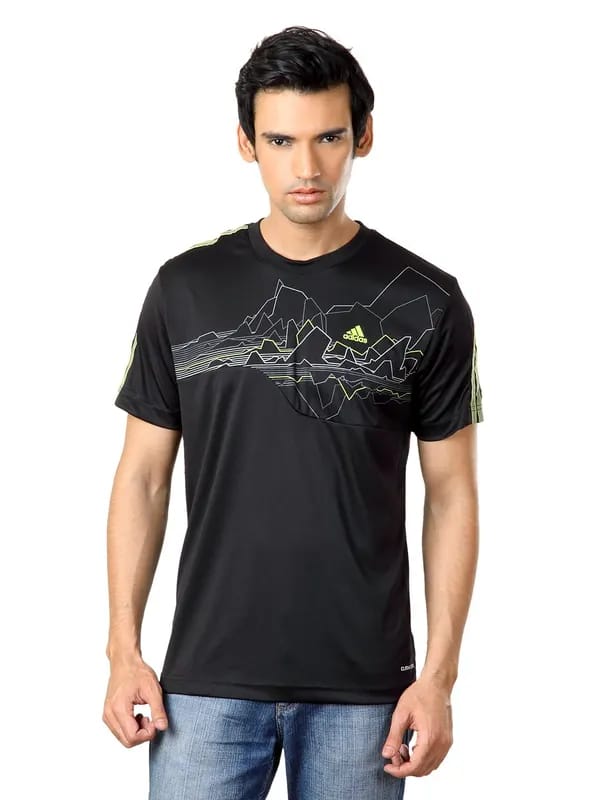 ADIDAS Men Black T-shirt