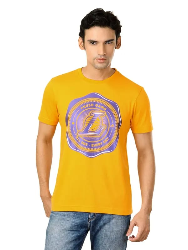 ADIDAS Men Yellow T-shirt