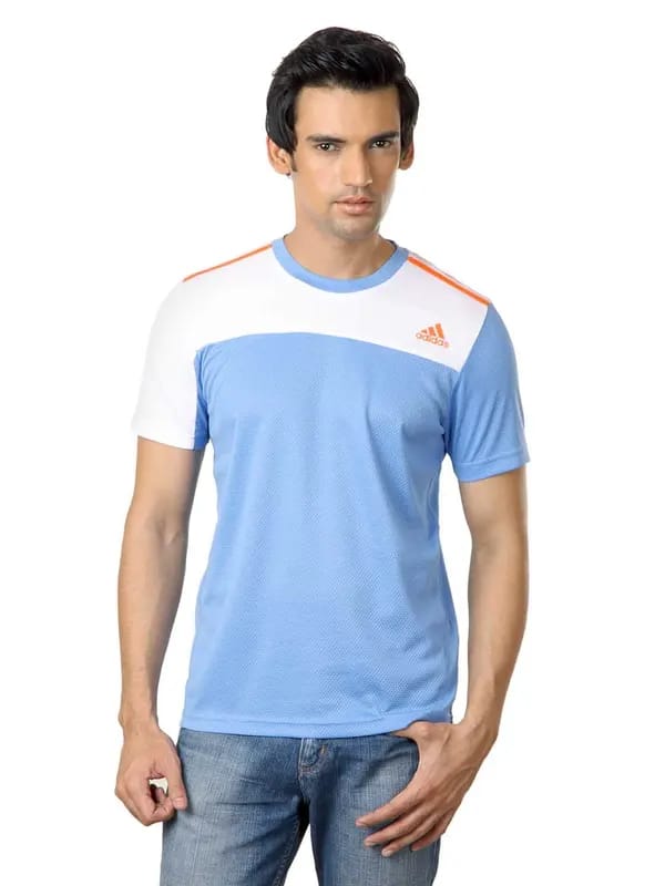 ADIDAS Men Blue T-shirt