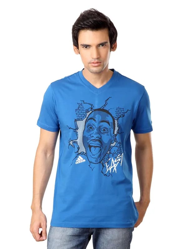 ADIDAS Men Blue T-shirt