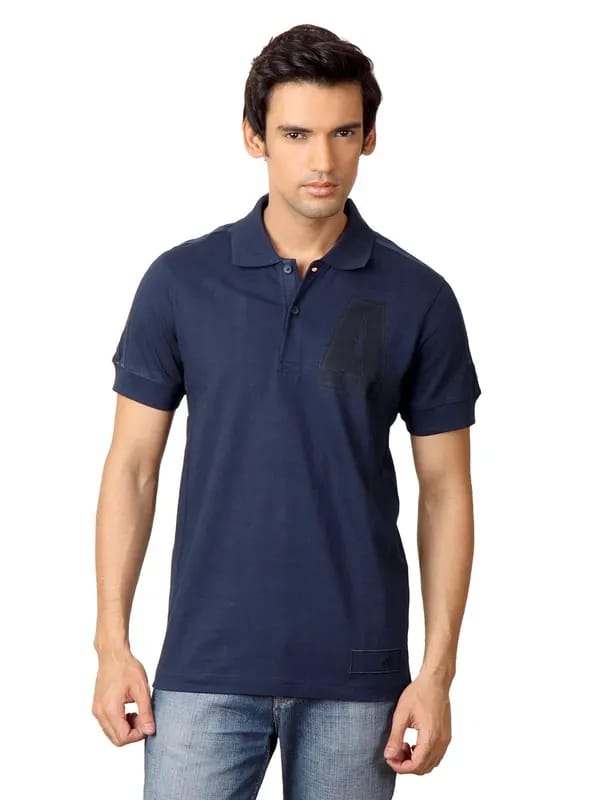 ADIDAS Men Navy Blue T-shirt