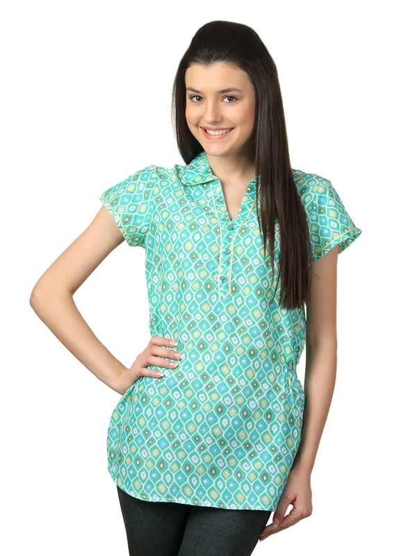 Mumbai Slang Women Light Green Kurti