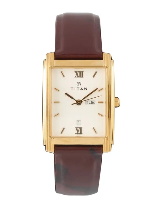 Titan Men White Dial Watch