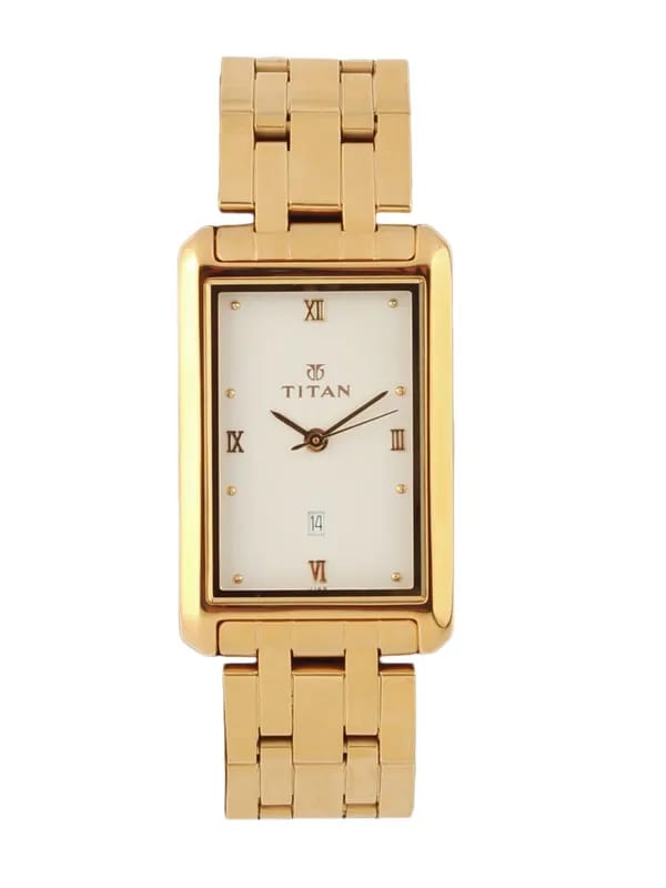 Titan Men White Dial Watch