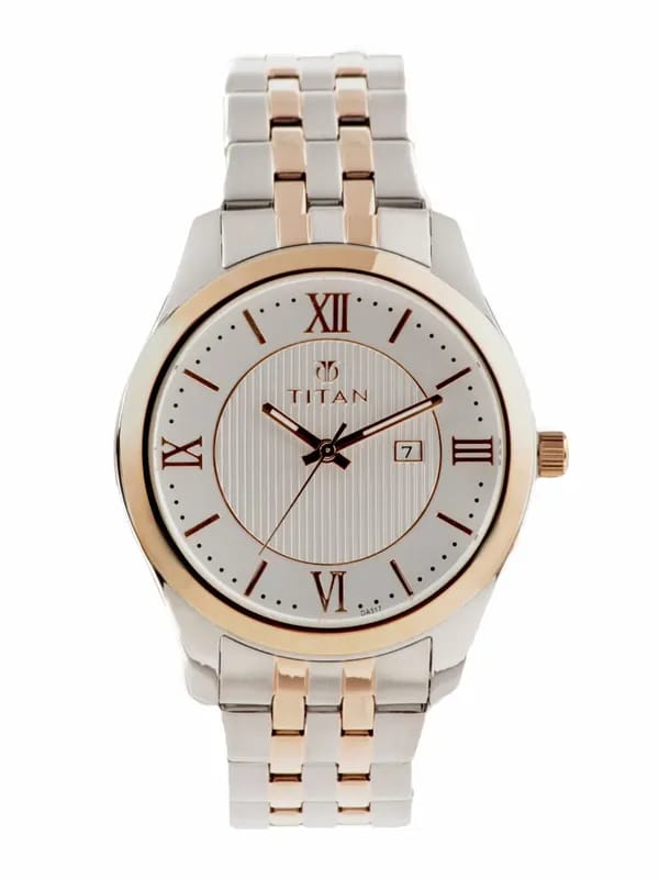 Titan Men White Dial Watch