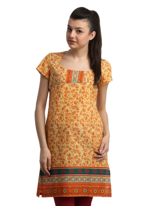 Aurelia Women Printed Yellow Kurta