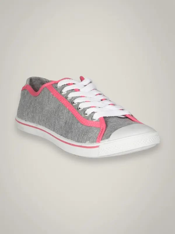 Numero Uno Women Canvas Grey Pink Shoe