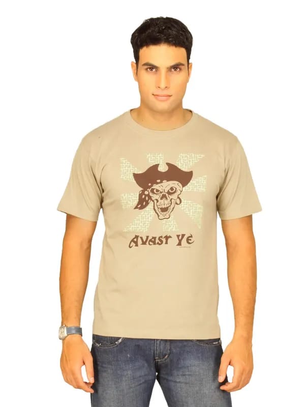Inkfruit Men's Avast Ye Beige T-shirt