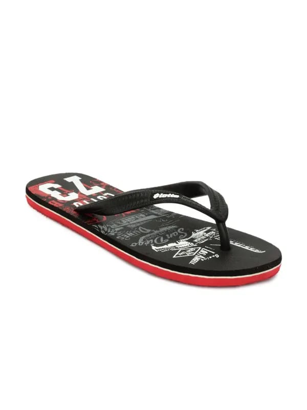 Lotto Men Black Flip Flops