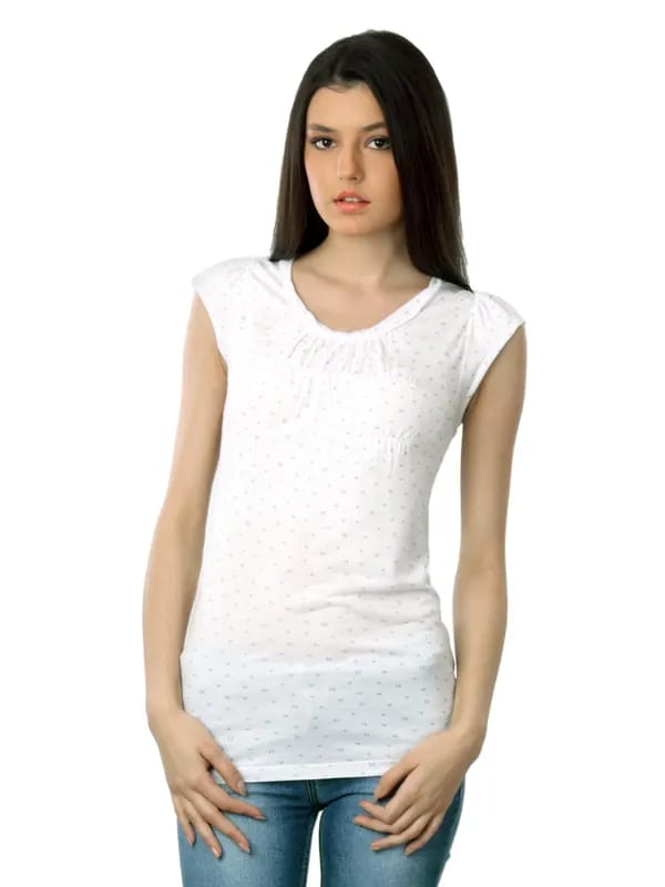 Wrangler Women White Smocked Top
