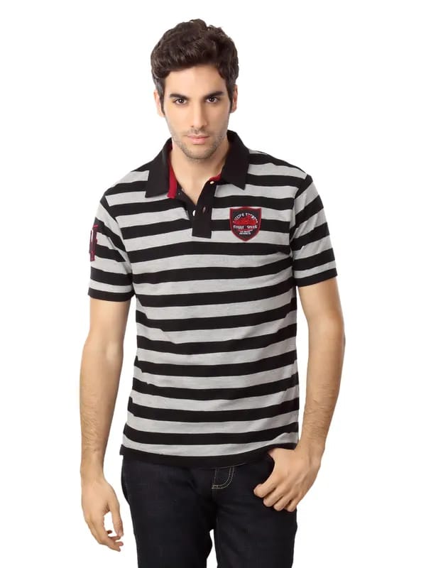 Wrangler Men Black Polo T-shirt