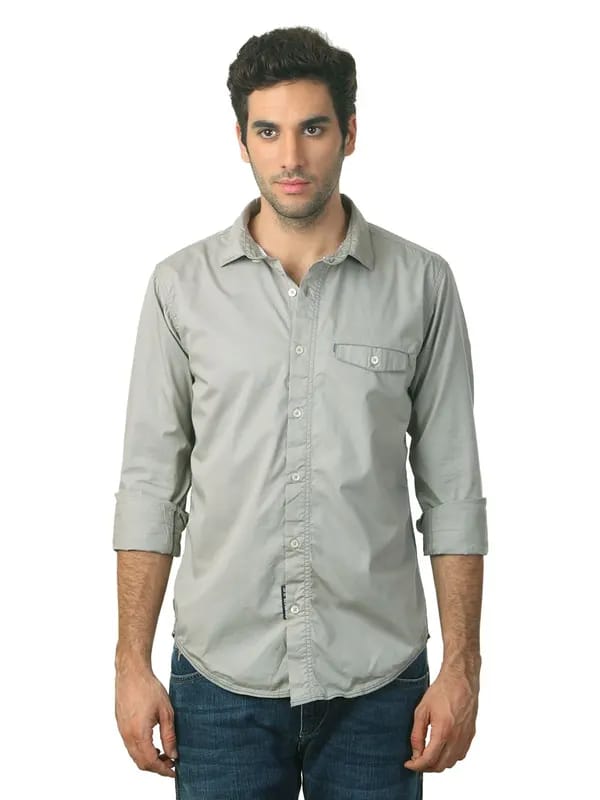 Basics Men Grey Shirt