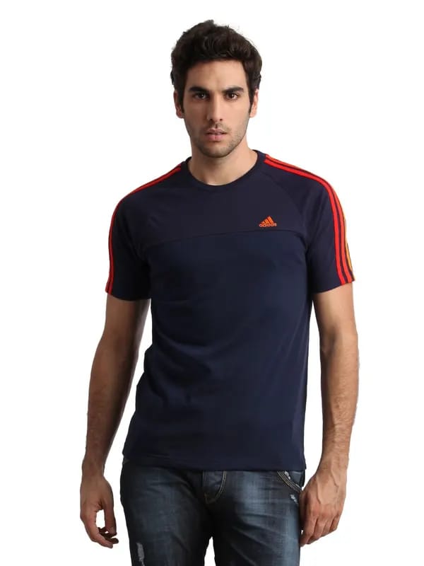 ADIDAS Men Navy Blue T-Shirt