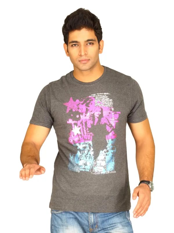 Probase Men's Graphic Grey T-shirt