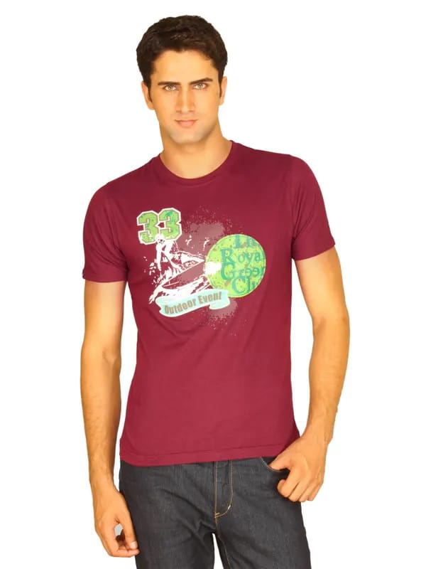 Probase Men's Outdoor Event Maroon Tshirt