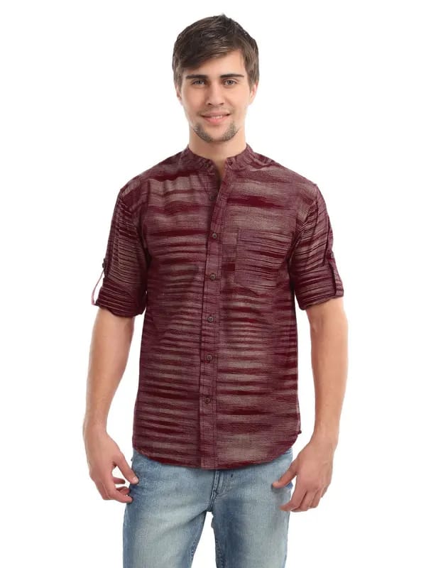 Mother Earth Men Maroon Shirt