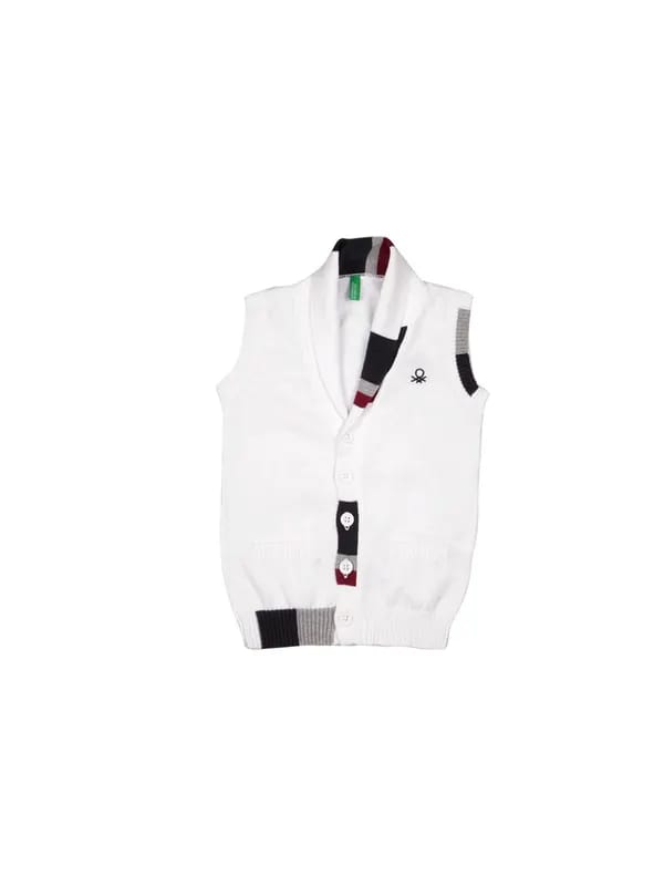 United Colors of Benetton Boys White Waistcoat