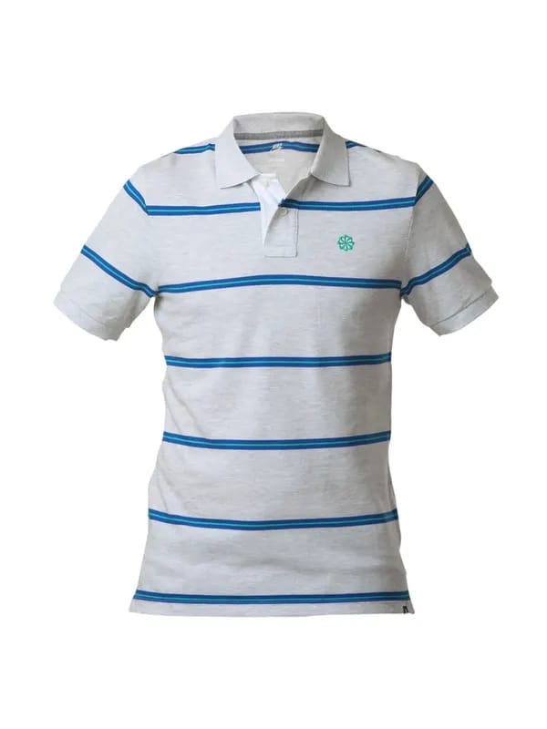 Nike Men Grey Striped T-shirt