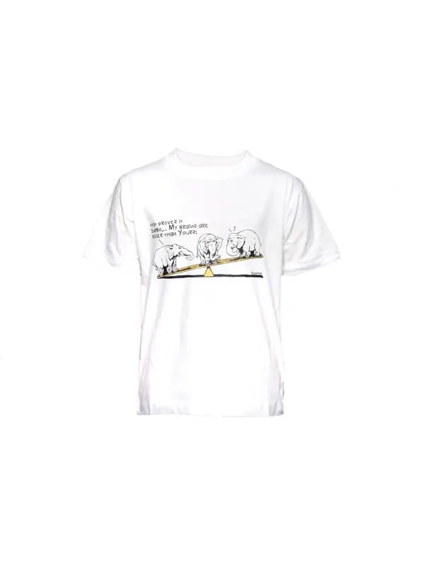 Tantra Kid's Unisex 3 Elephants White Kidswear