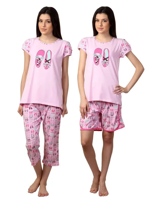 SDL by Sweet Dreams Women Pink Night suits