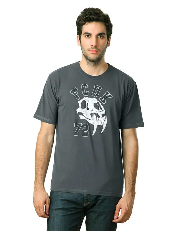 French Connection Men Grey T-shirt