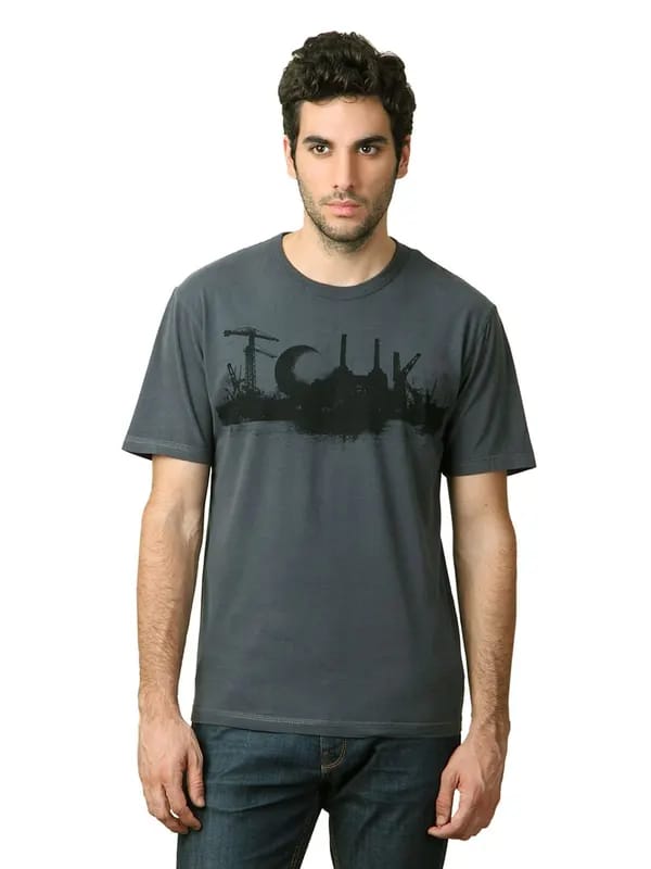 French Connection Men Grey T-shirt