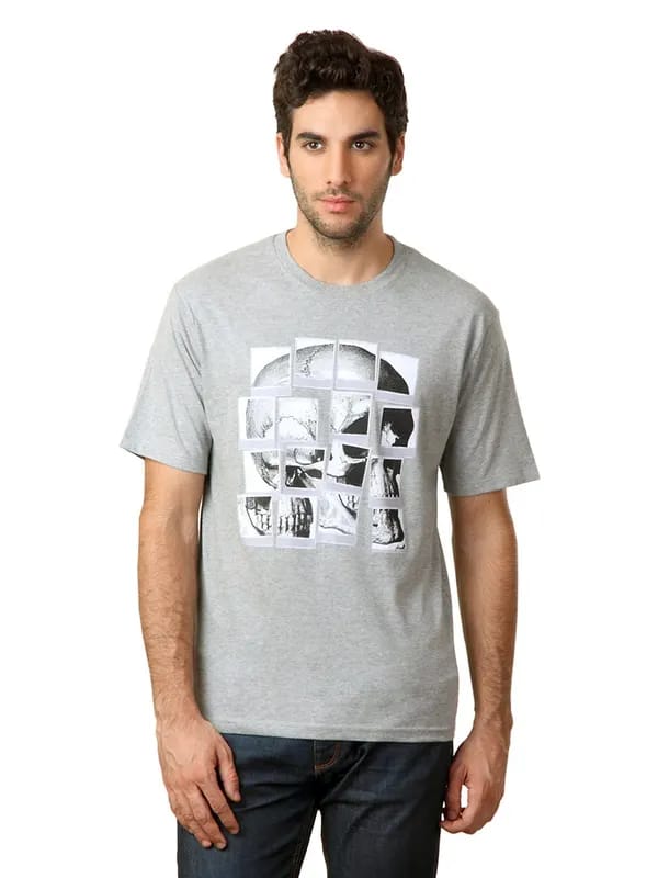 French Connection Men Grey Melange T-shirt