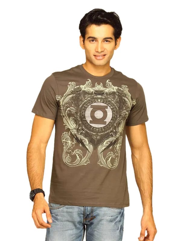DC Comics Men's Comics Affliction Olive T-shirt