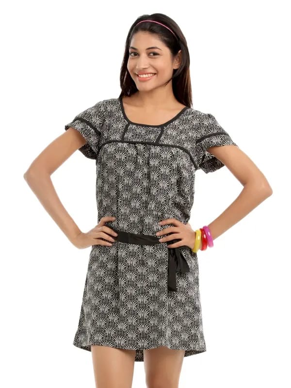 Vero Moda Women Black Printed Shift Dress