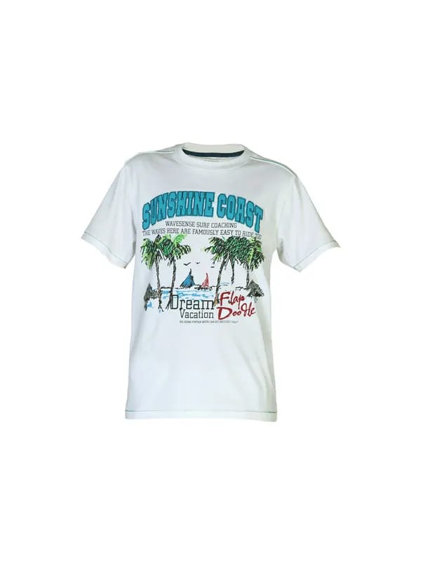 Doodle Boys Printed White T-shirt