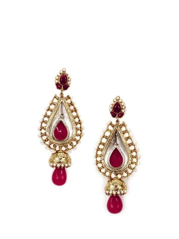 Royal Diadem Maroon Earrings