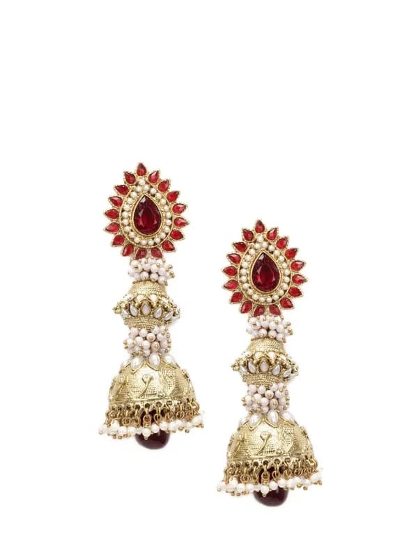 Royal Diadem Maroon Earrings