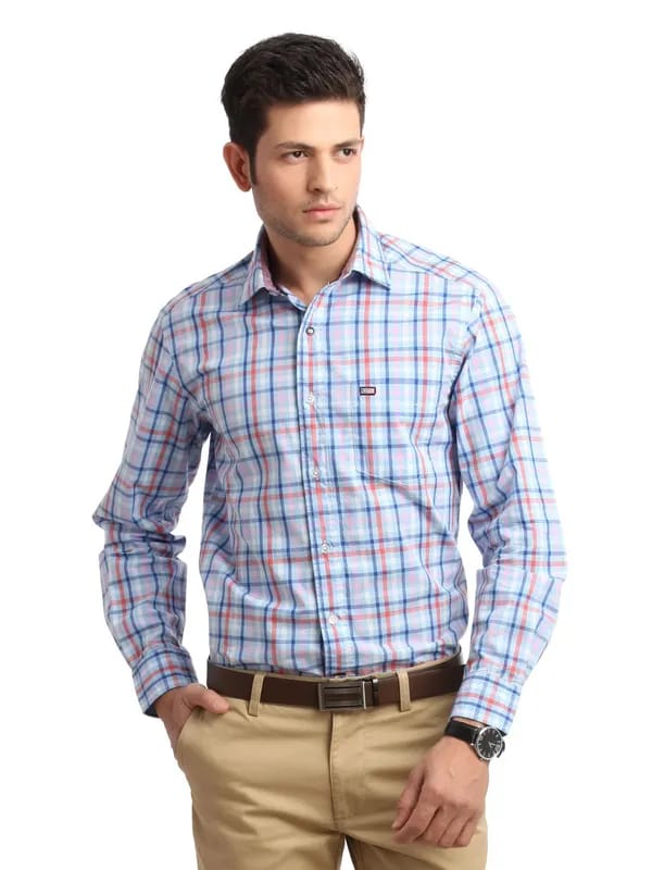 Arrow Sport Men Blue Check Shirt