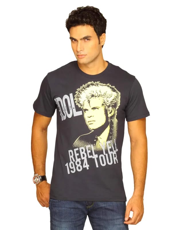 Billy Idol Men's Crew Navy T-shirt