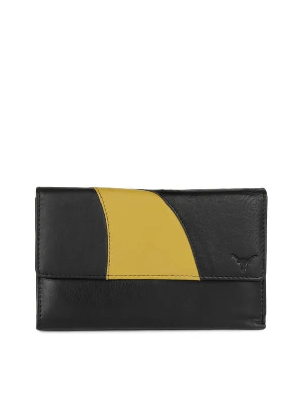 Hidekraft Women Black Leather Wallet