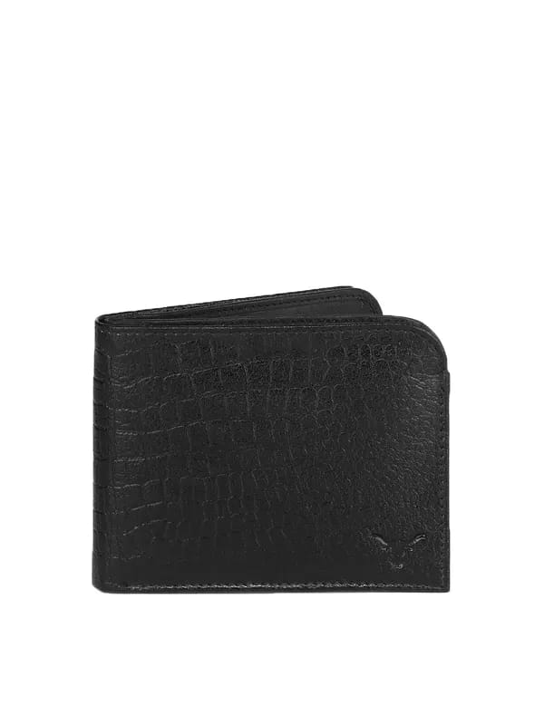 Hidekraft Men Black Leather Wallet