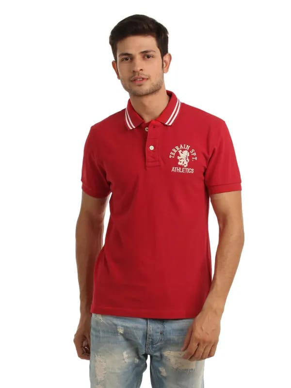 Indian Terrain Men Red T-shirt