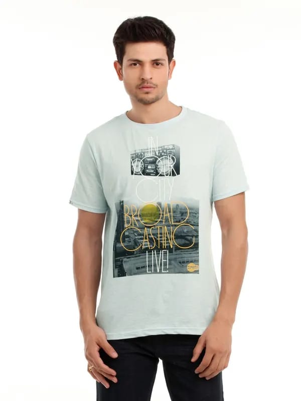 Puma Men Light Blue T-shirt