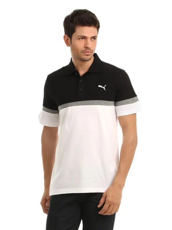 Puma Men Black & White T-shirt