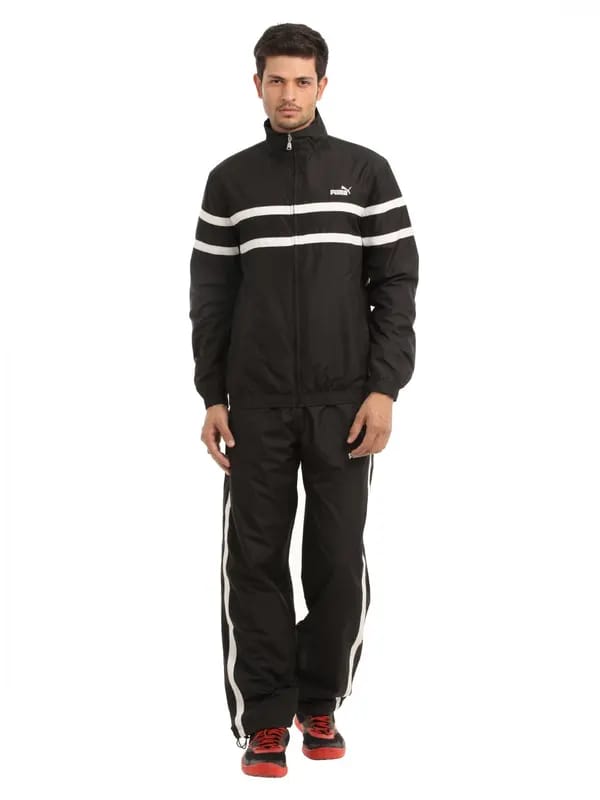 Puma Men Black Logo Woven Tracksuit