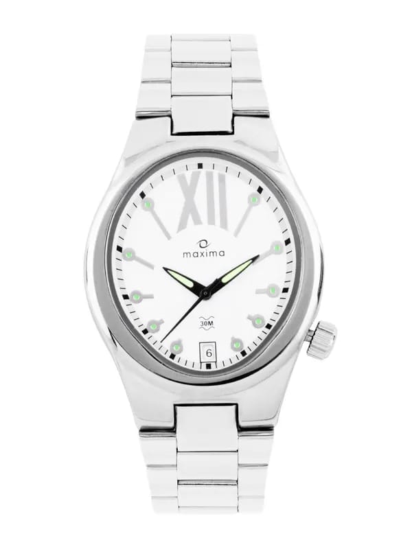 Maxima Men White Dial Attivo Watch