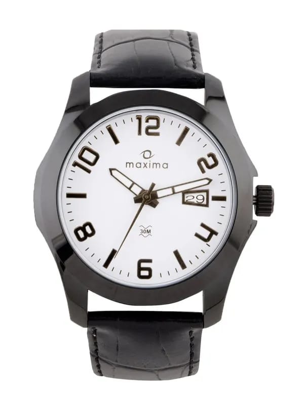 Maxima Men White Dial Attivo Watch